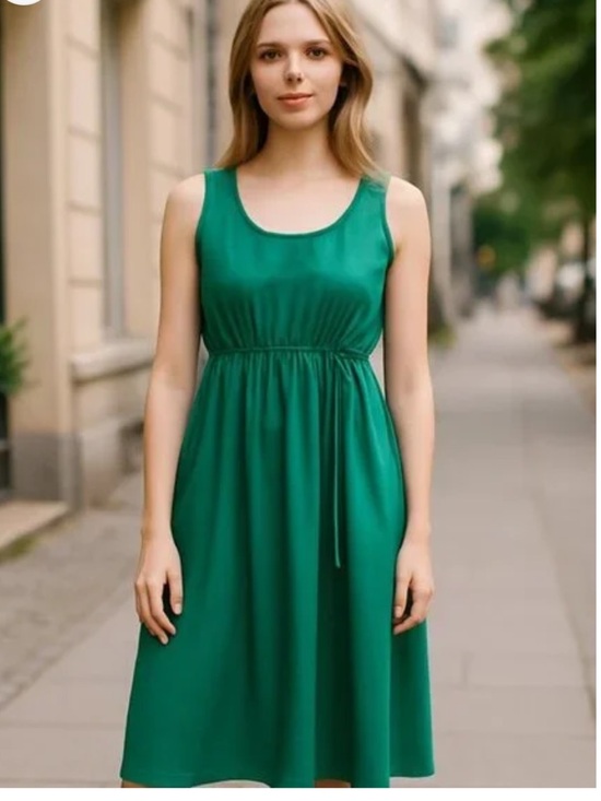 Athleta Dresses & Skirts - ATHLETA Women’s Echo Sleeveless Midi Dress Casual Ruched Stretch L